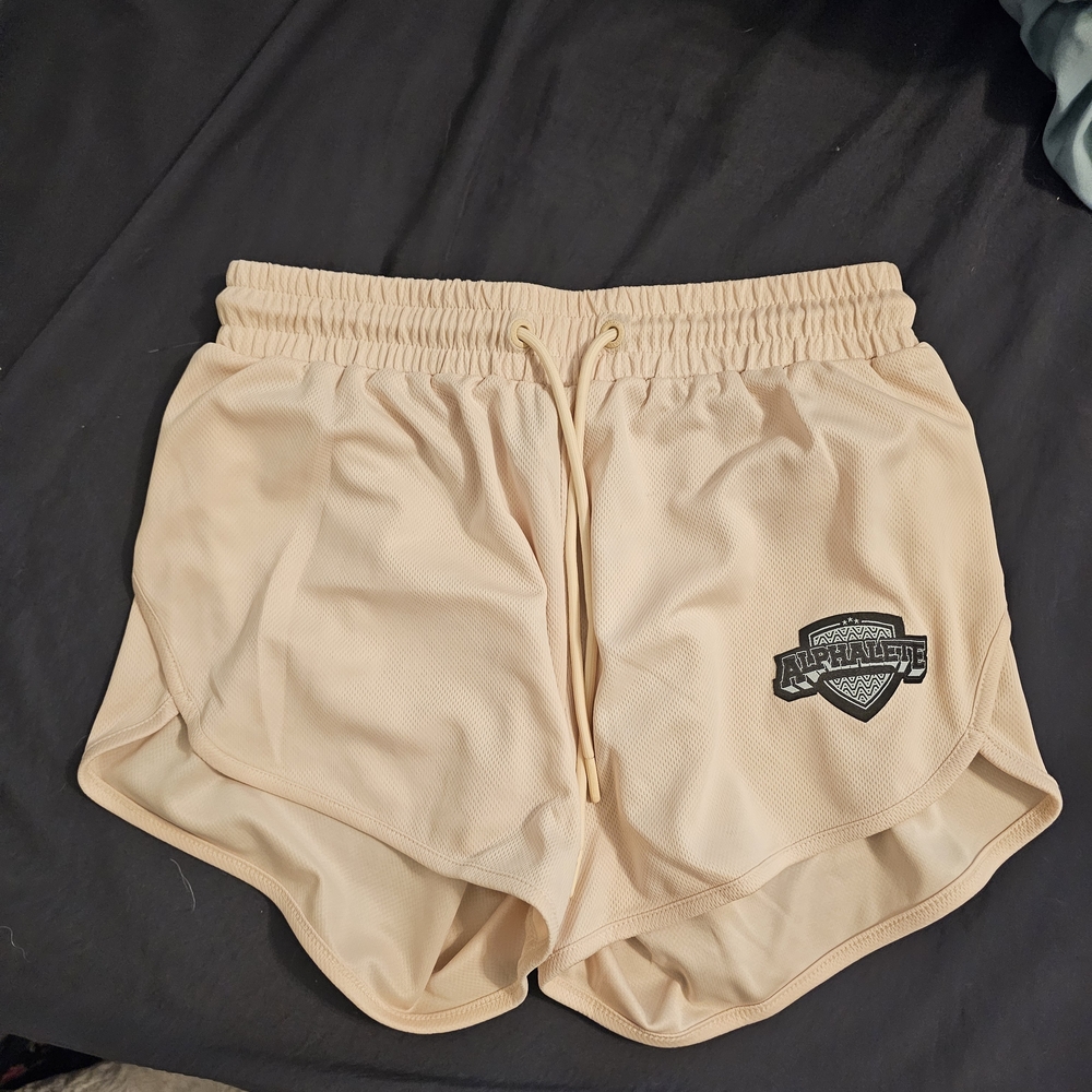 Alphalete Light Beige Athletic Drawstring Shorts